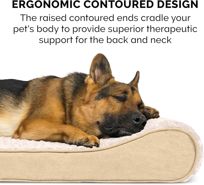 Furhaven Memory Foam Dog Bed for Large/Medium Dogs w/ Removable Washable Cover 38 lbs