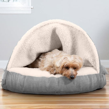 Furhaven 26" Round Memory Foam Dog Bed for Medium/Small Dogs w/ Removable Washable Cover 30 lbs 26-inch