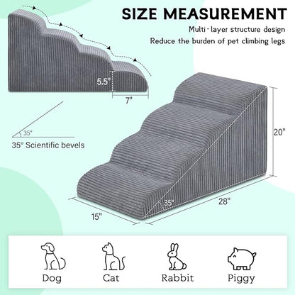 Dog Stairs for Small Dogs and Cats 20" H 4 Steps