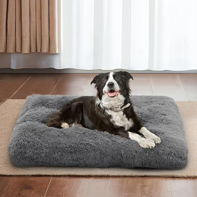 MoNiBloom 36.5"x29"x5" Dog Beds for Medium Size Dogs Machine-Washable Long Plush Pet Beds Warming Cozy Soft Bed for Dogs and Cat