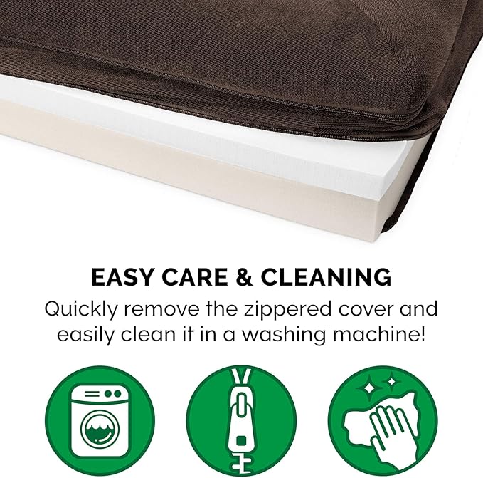 Furhaven Memory Foam Dog Bed for Large Dogs w/ Removable Bolsters & Washable Cover 125 lbs