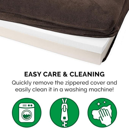 Furhaven Memory Foam Dog Bed for Large Dogs w/ Removable Bolsters & Washable Cover 95 lbs