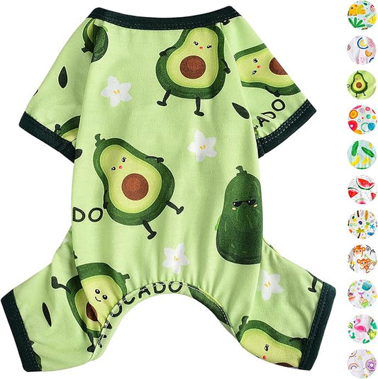 Dog Pajamas Pjs Spring Summer Dog Clothes for Small Dogs Girl - Boy - Medium Size Dogs, Soft Stretchy Puppy Clothes Doggie Onesies Cat Pet Jammies Outfit (Avocado Green, Medium)