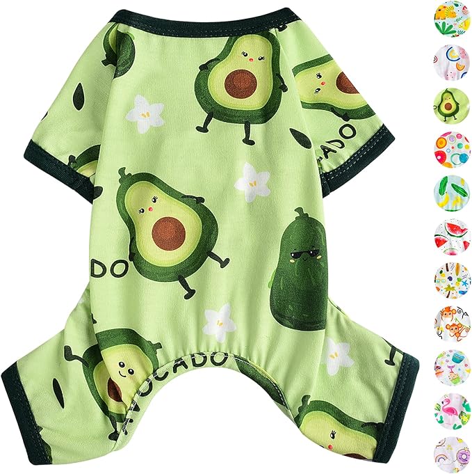 Dog Pajamas Pjs Spring Summer Dog Clothes for Small Dogs Girl - Boy - Medium - Size Dogs, Soft Stretchy Puppy Clothes Doggie Onesies Dog Cat Pet Jammies Outfit, Avocado Green