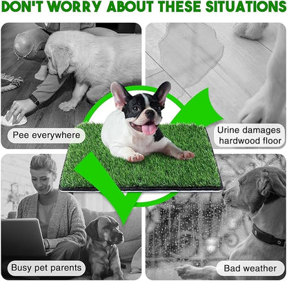 Dog Grass Mat with Pee Pad 20×25"