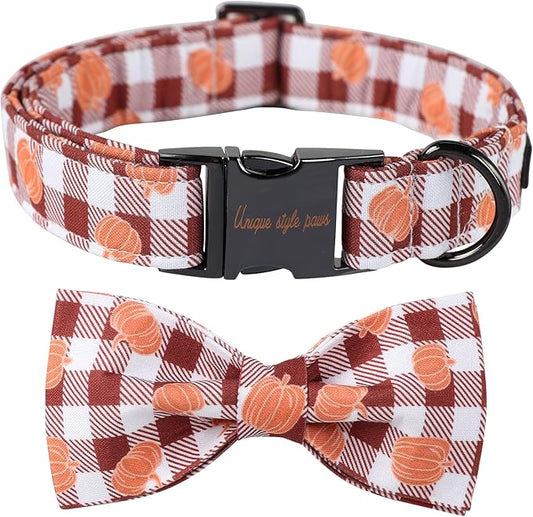 Unique Style Paws Cotton Dog Collar with Bow