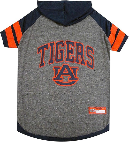 NCAA Auburn Tigers Hoodie for Dogs & Cats, Medium Collegiate Licensed Dog Hoody Tee Shirt. Sports Hoody T-Shirt for Pets. College Sporty Dog Hoodie Shirt.