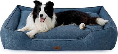 Bedsure Washable Dog Bed for Large Dogs 36x27x10inches, Blue