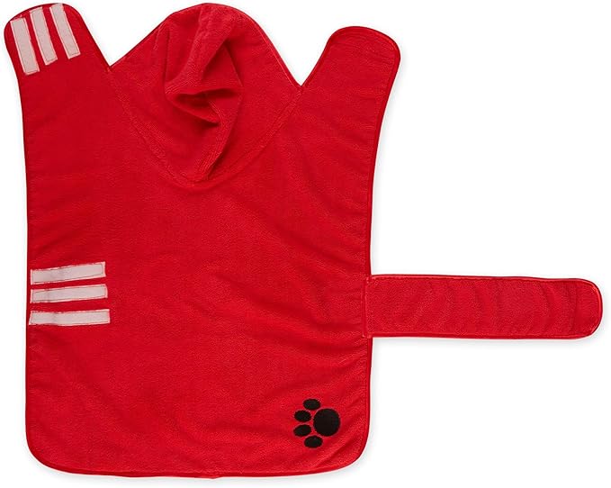 Bone Dry Pet Robe Collection Embroidered Absorbent Microfiber Bath Robe with Adjustable Closure