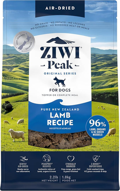 ZIWI Peak Air-Dried Dog Food – Lamb - All Natural, High Protein, Grain Free, Limited Ingredient w/ Superfoods (35.2oz)