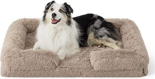 Bedsure Orthopedic Dog Bed for Extra Large Dogs - XL Washable Calming Dog Sofa Beds Large, Supportive Foam Pet Couch Bed with Removable Washable Cover, Waterproof Lining and Nonskid Bottom, Taupe