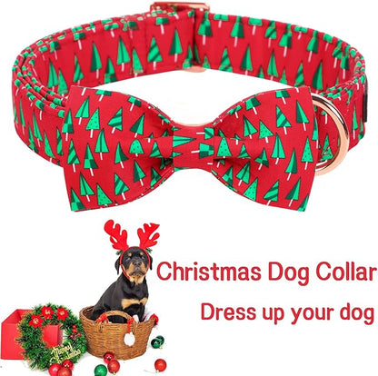 Unique style paws Christmas Dog Collar with Bow