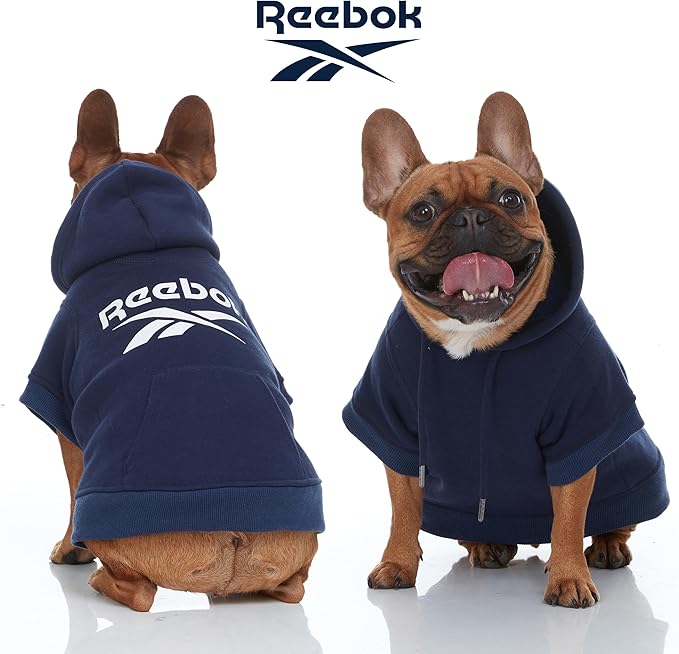 Reebok Dog Hoodie – Fleece Dog Sweater with Leash Hole