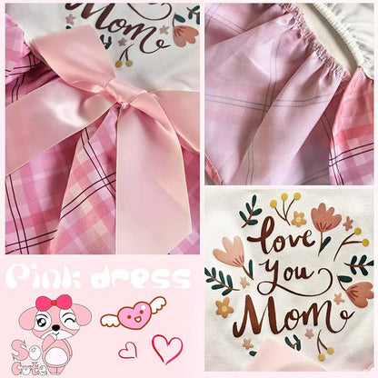 Idepet Dog Dress Love You Mom