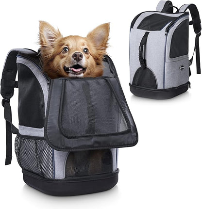 Navaris 2-in-1 Convertible Carrier and Cat or Dog Backpack - Hand Carry or Wear Front or Back - Up to 22 lbs (10 kg) - 11.8" x 11.8" x 18.1" (30 x 30 x 46 cm)