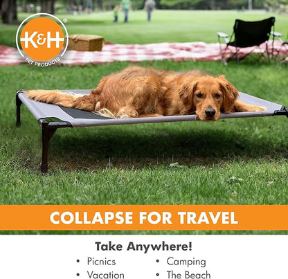 K&H Pet Products Dog Cots Beds for Large Dog- Elevated Outdoor Dog Cot Bed- Raised Dog Hammock Cooling Bed- Washable