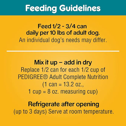 PEDIGREE CHOICE CUTS IN GRAVY Adult Canned Soft Wet Dog Food, Chicken & Rice Flavor, 13.2 oz. Cans (Pack of 12)