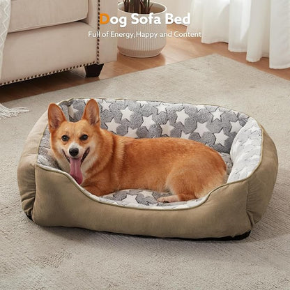 SIWA MARY Dog Bed for Medium Small Size Dogs Plus(24"x20"x8") Brown