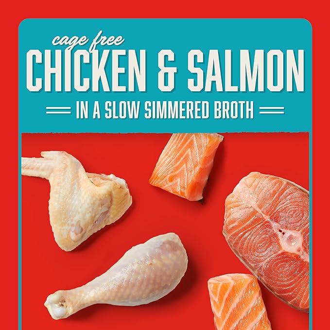 Stella & Chewy's Stella’s Shredrs Cage Free Chicken & Salmon Recipe in Broth, 2.8 oz. Pouches (Pack of 24)