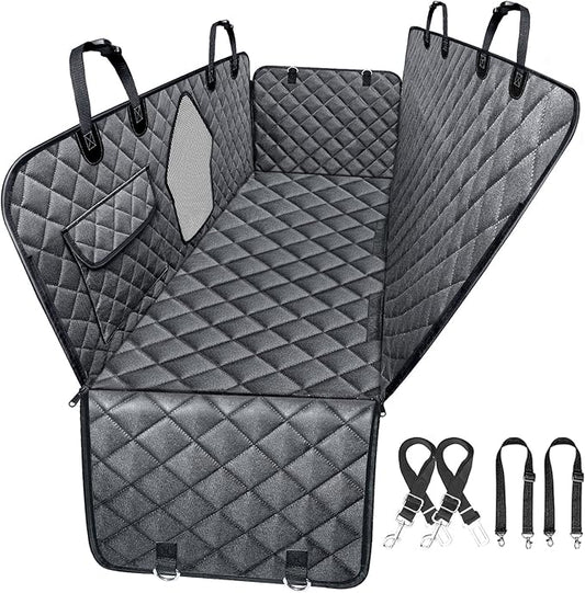 IVY&LANE Dog Car Seat Cover for Dogs 100% Waterproof 600D Scratchproof Sedans(Black,59"×63")