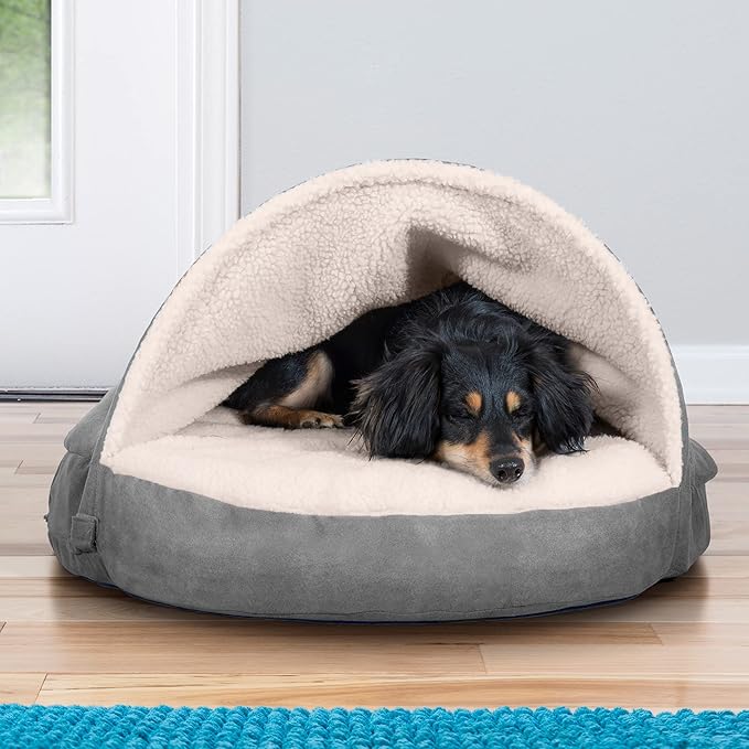 Furhaven 26" Round Cooling Gel Dog Bed for Medium/Small Dogs w/ Removable Washable Cover 30 lbs 26-inch