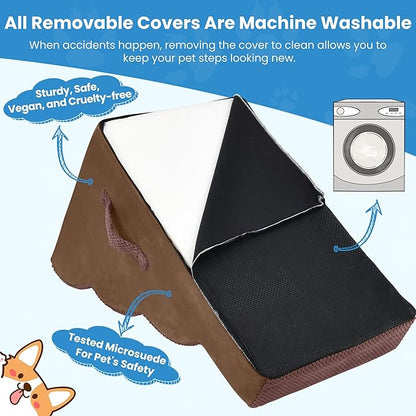 PAWSCRAT Dog Stairs 4 Steps 19.6 inch 30D Foam