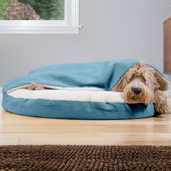 Furhaven 35" Round Orthopedic Dog Bed for Large/Medium Dogs w/ Removable Washable Cover 50 lbs 35-inch