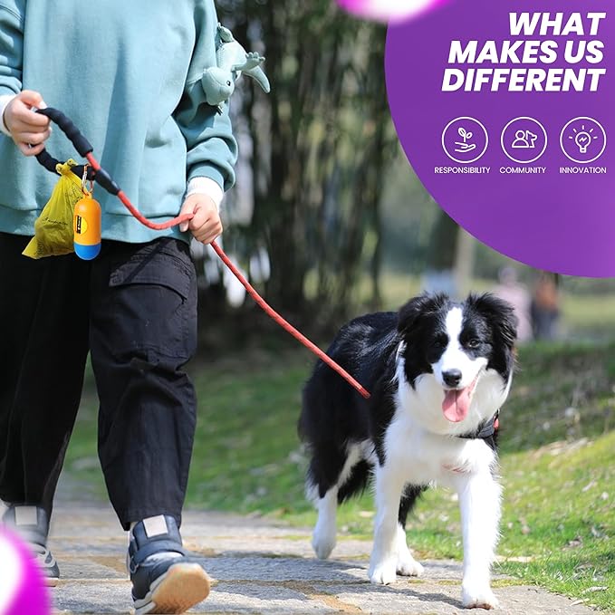 Dog Poop Bags Rolls-150 Bags with Leash Dispenser (10 Rolls) 100% Leak