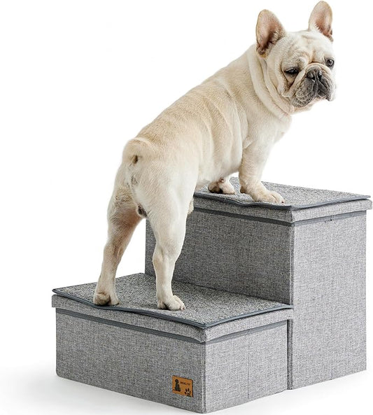 BEDELITE Dog Stairs for Large Dogs 200Lbs with Storage，2 Tiers
