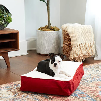 Buster Deluxe Reversible Pillow Style Sherpa Dog Bed (24 x 18 in.)