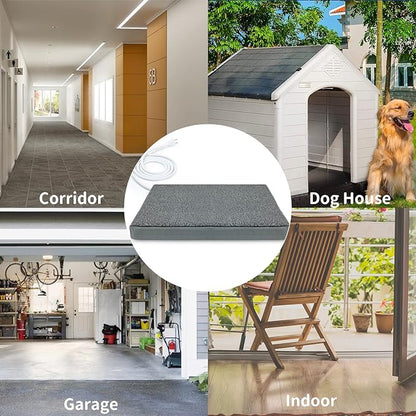 Outdoor Heated Pet Beds for Cat & Dog Orthopedic Foam Warming Beds Auto Temperature Control