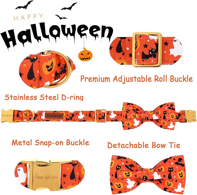 Unique style paws Halloween Dog Collar with Bow
