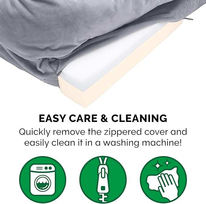 Furhaven Memory Foam Dog Bed for Medium/Small Dogs w/ Removable Bolsters & Washable Cover 35 lbs