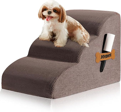 ROMROL Dog Stairs 3-Tiers,Coffee