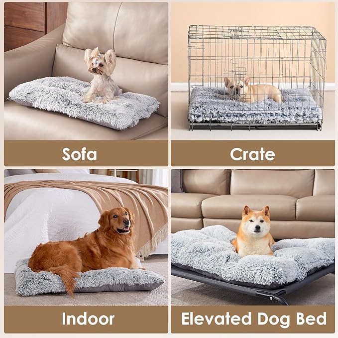 EHEYCIGA Fluffy Dog Crate Bed for Medium Dogs