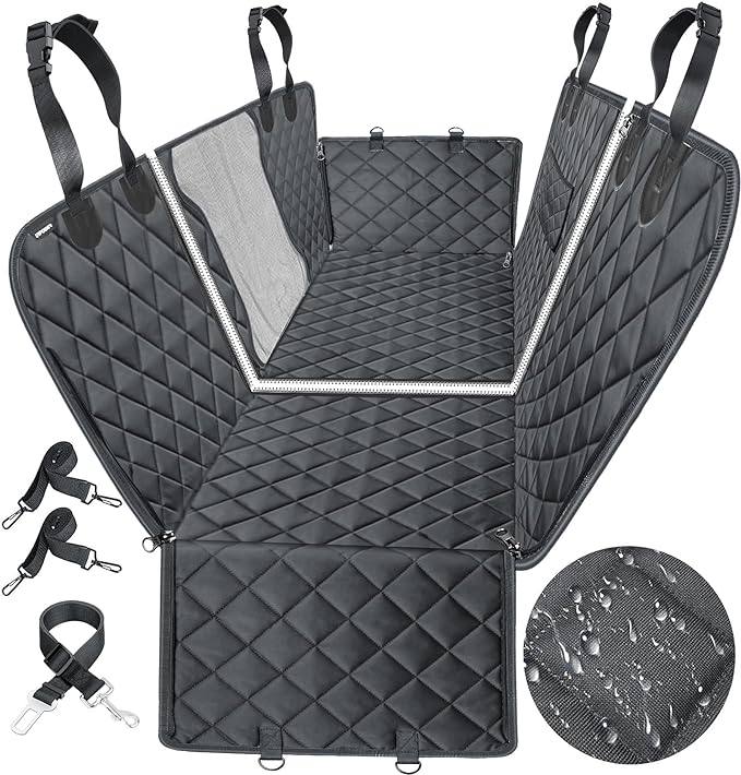 URPOWER 6-in-1 Dog Car Seat Cover for Back Seat 40/60 Split
