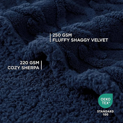 Bedsure Waterproof Dog Blankets for Large Dogs 50"x60", Navy