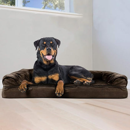 Furhaven Orthopedic Dog Bed for Large Dogs w/ Removable Bolsters & Washable Cover 95 lbs