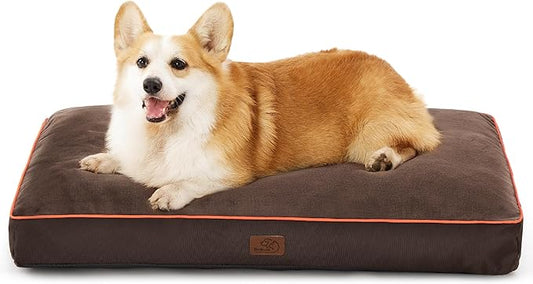 Bedsure Waterproof Dog Beds for Large Dogs 4 inch 80lbs L-Crate