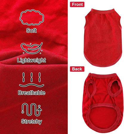 Dog Shirt Vest Clothes for Small Dogs Boy Girl Summer Solid Stretchy Puppy T-Shirts Soft Cool Breathable Lightweight Dog Sweatshirt Pet Cat Outfit