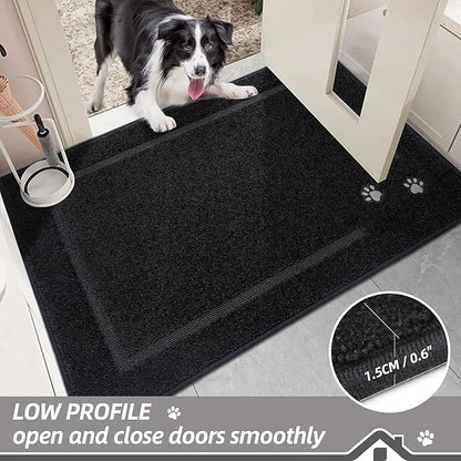 BEQHAUSE Dog Door Mat for Muddy Paws Dirt Trapper Absorbent Entryway Rug Non-Slip Washable Dog Mat Low-Profile Indoor Door Mats Soft Welcome Mat for Muddy Wet Shoes and Paws 24"x36"