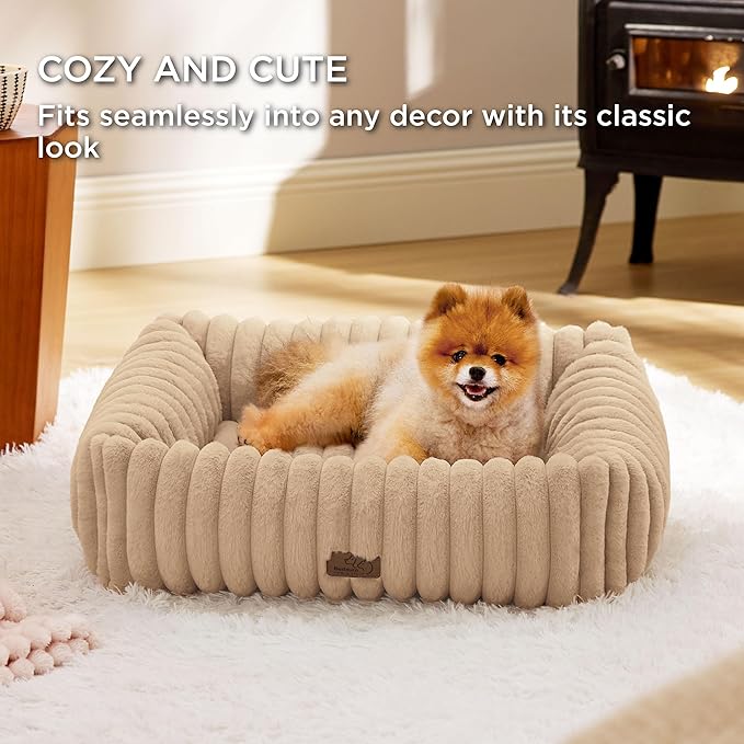 Bedsure Cute Dog Bed for Small Medium Dogs 25x21x7inches, Tuscan