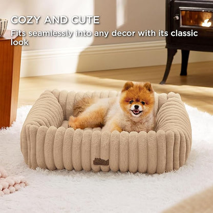 Bedsure Cute Dog Bed for Small Medium Dogs 25x21x7inches, Tuscan