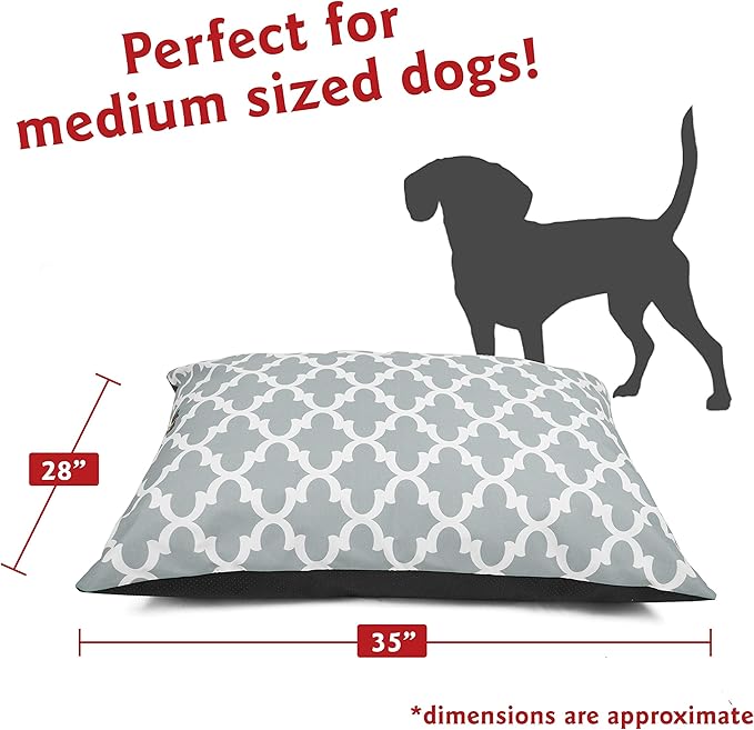 Majestic Pet Rectangle Medium Dog Bed Washable – Non Slip Comfy Pet Bed – Dog Crate Bed Super Value Pillow Dog Bed – Dog Kennel Bed for Sleeping 35 x 28 Inch