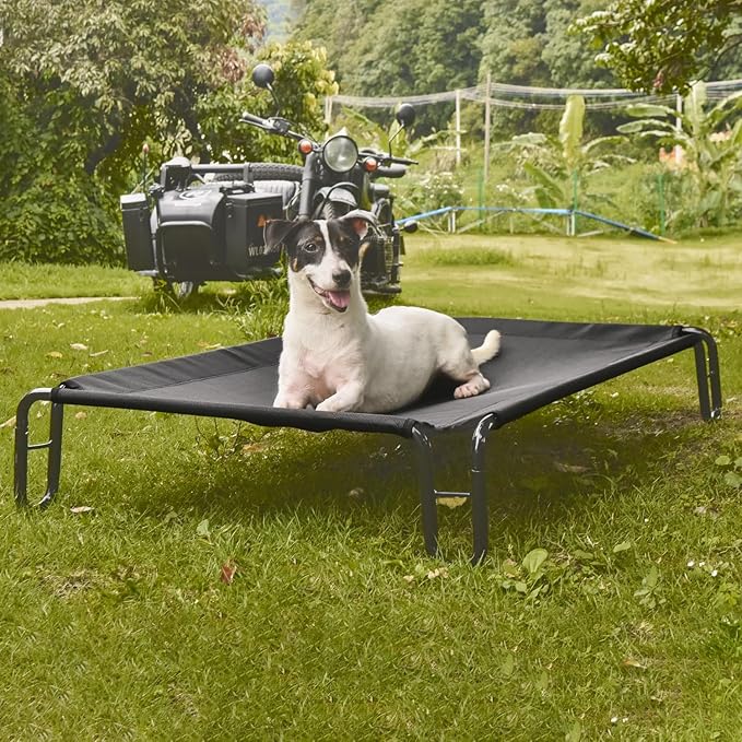 pettycare Elevated Outdoor Dog Bed 40 lbs,Black
