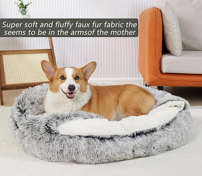 Cat Beds for Indoor Cats Cave & Calming Dog Beds 24inch, Grey