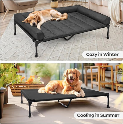 Veehoo Cooling Elevated Dog Bed + Waterproof Removable Pillow-Top Mat CWC2331B