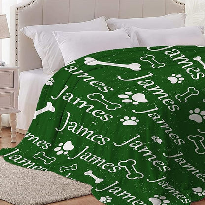 Personalized Dog Blankets Dog Paw Print Blanket Puppy Blanket 120"x90" for