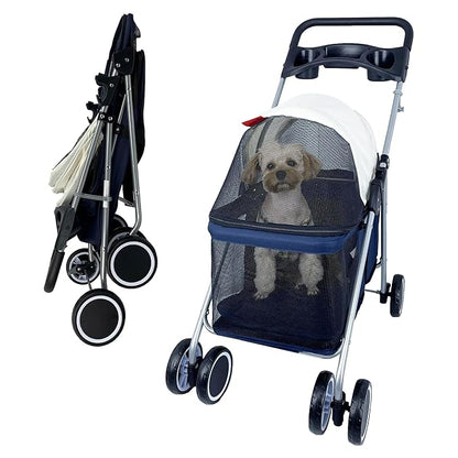 Puppy Small Dog Stroller 33lbs (Blue)