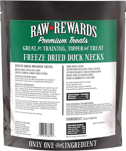 Northwest Naturals Raw Rewards Freeze-Dried Duck Neck Treats for Dogs and Cats - Bite-Sized Pieces - Healthy, 1 Ingredient, Human Grade Pet Food, All Natural - 5 Oz (Pack of 3) (Packaging May Vary)